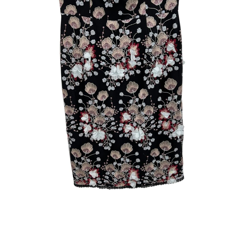Dress the Population Tara Floral‎ Embroidered Black Multi Dress Size Large - Picture 5 of 12
